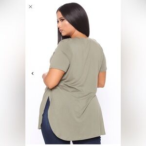 Fashion Nova Green Asymmetrical Polo Tunic